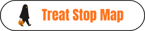 Image of ghost with trick or treat bucket and the words "Treat Stop Map"